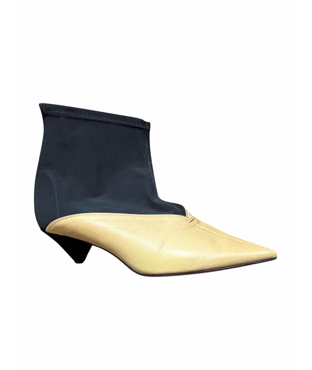 CELINE Бежевые кожаные ботильоны, фото 1