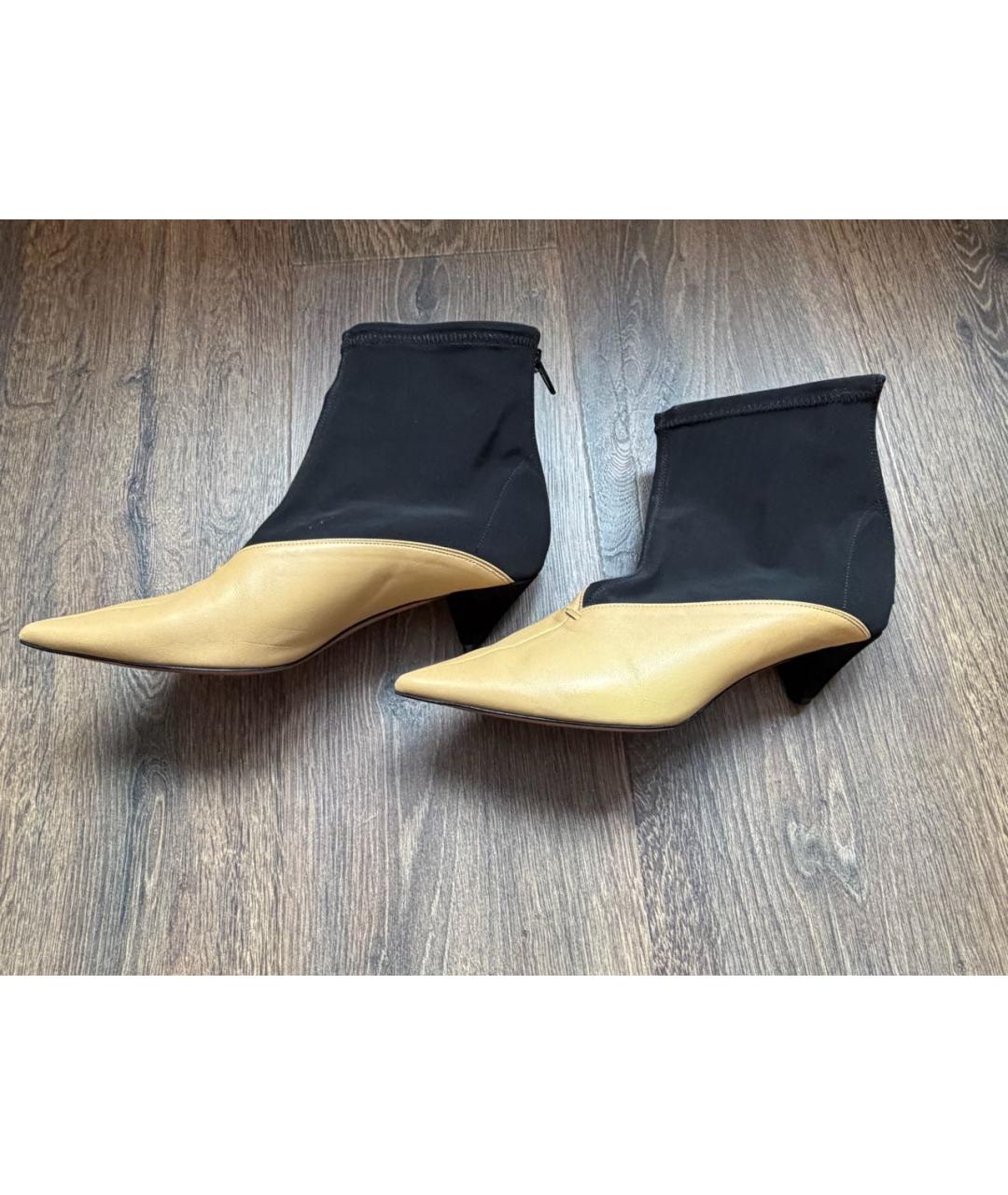 CELINE Бежевые кожаные ботильоны, фото 8
