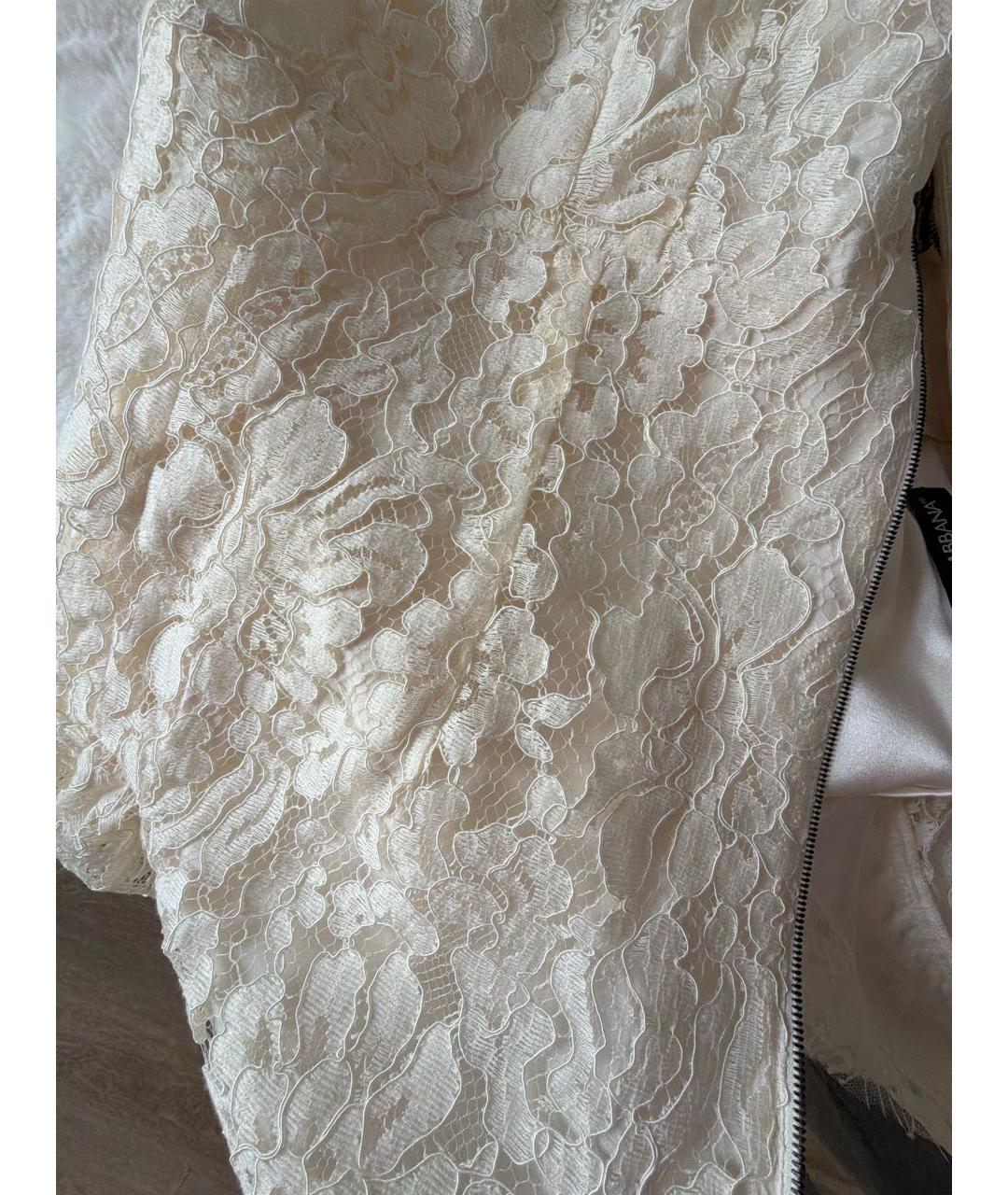 DOLCE&GABBANA Белое хлопко-эластановое коктейльное платье, фото 4