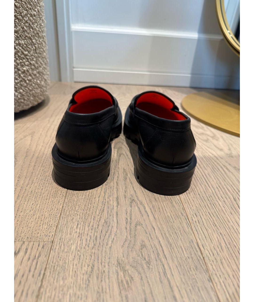 SANTONI Черные кожаные лоферы, фото 4