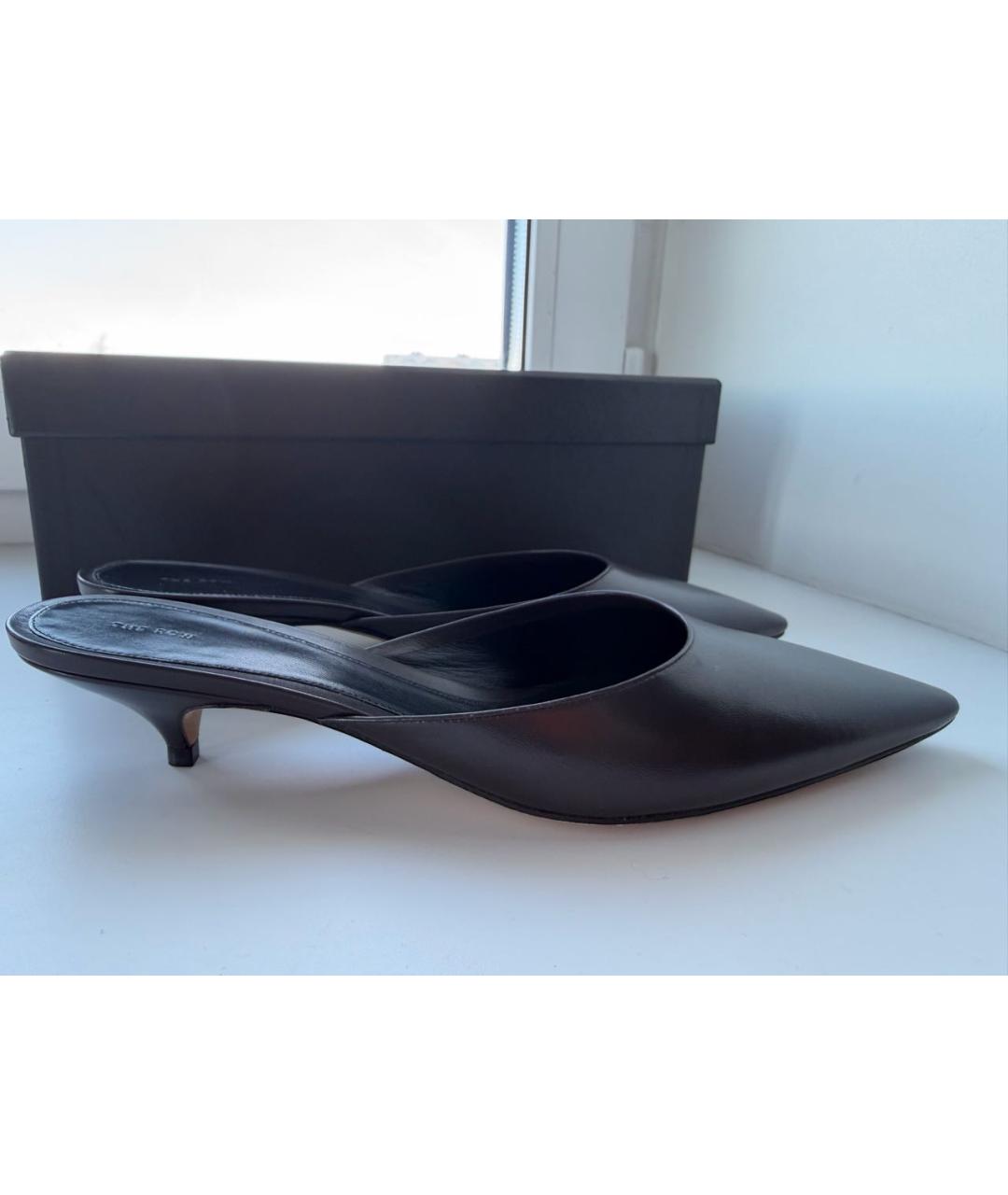 THE ROW Коричневые кожаные мюли, фото 6