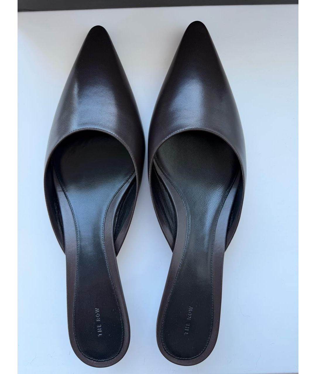 THE ROW Коричневые кожаные мюли, фото 2