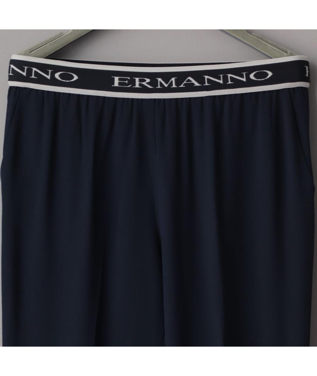 ERMANNO FIRENZE Темно-синие ацетатные брюки узкие, фото 5