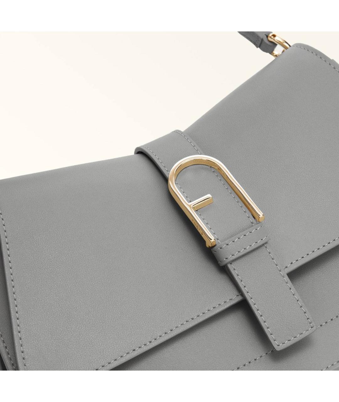 FURLA Серая кожаная сумка через плечо, фото 3