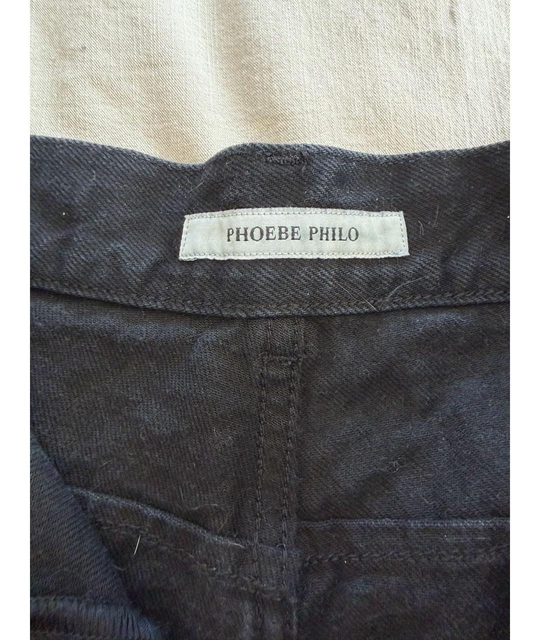 PHOEBE PHILO Черные хлопковые джинсы слим, фото 3