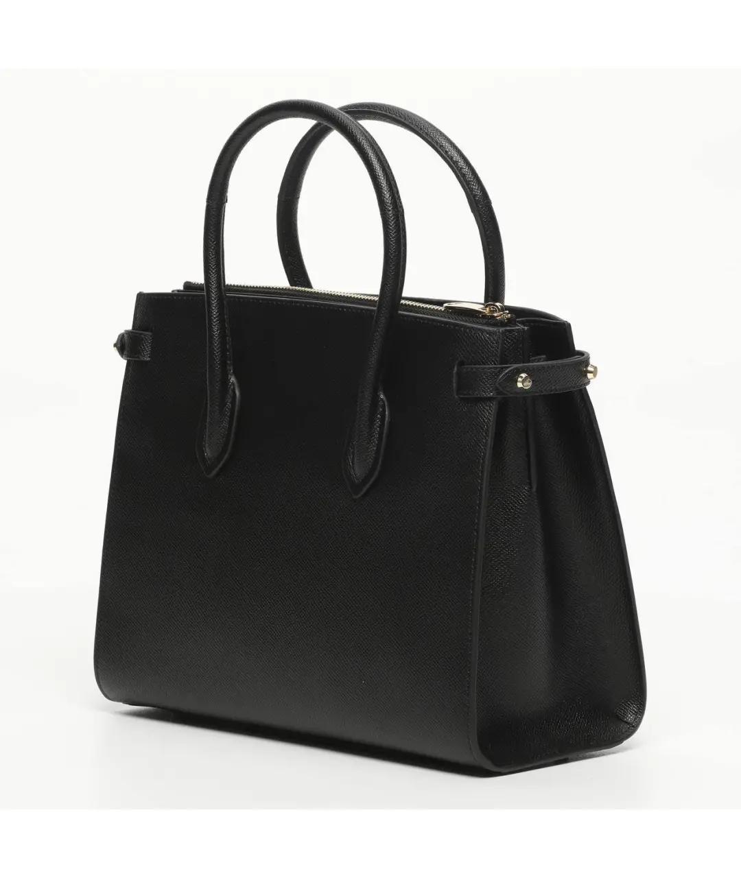 FURLA Черная кожаная сумка тоут, фото 2