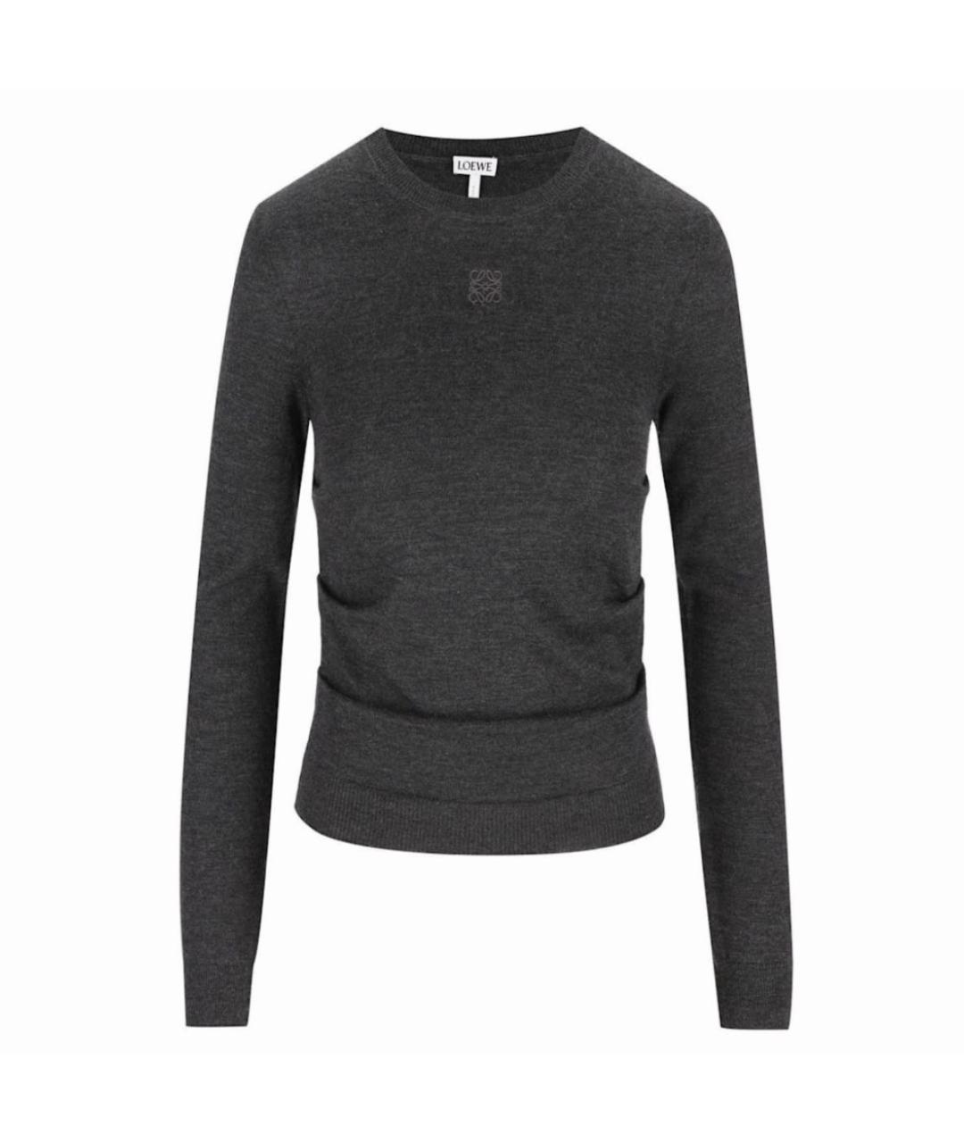 LOEWE Антрацитовый шерстяной джемпер / свитер, фото 1