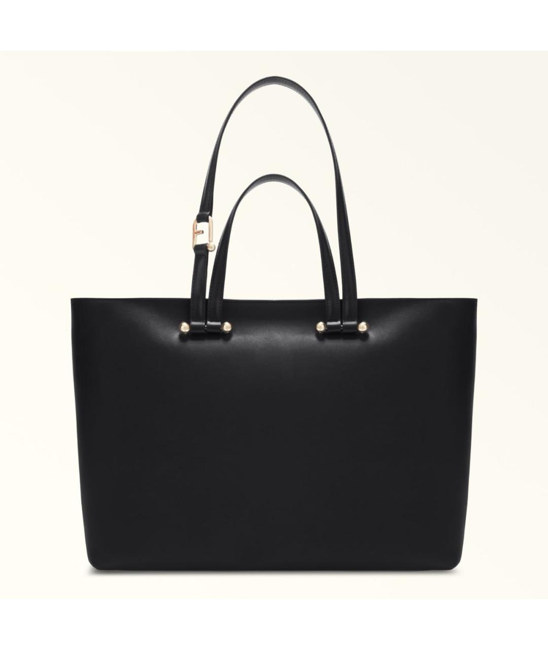 FURLA Черная кожаная сумка тоут, фото 6