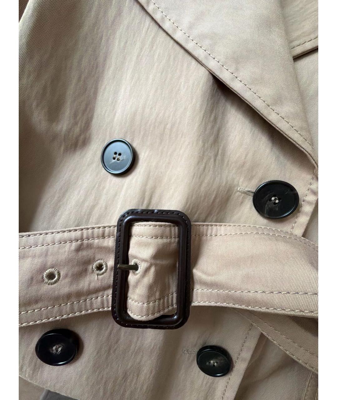 WEEKEND MAX MARA Бежевый хлопковый тренч/плащ, фото 4