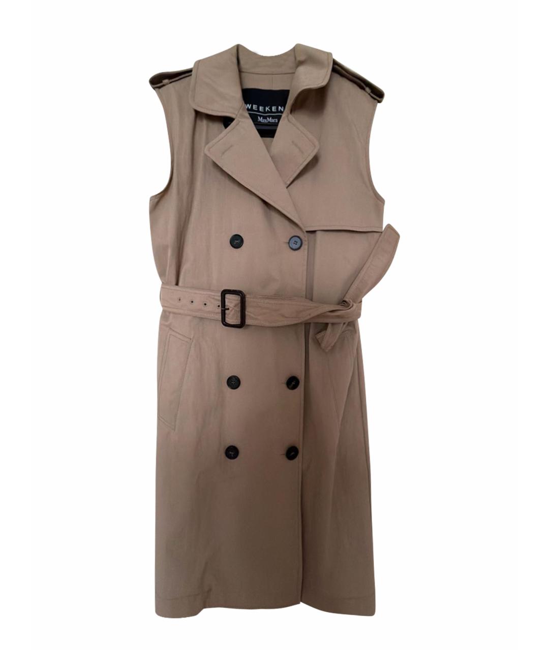 WEEKEND MAX MARA Бежевый хлопковый тренч/плащ, фото 1