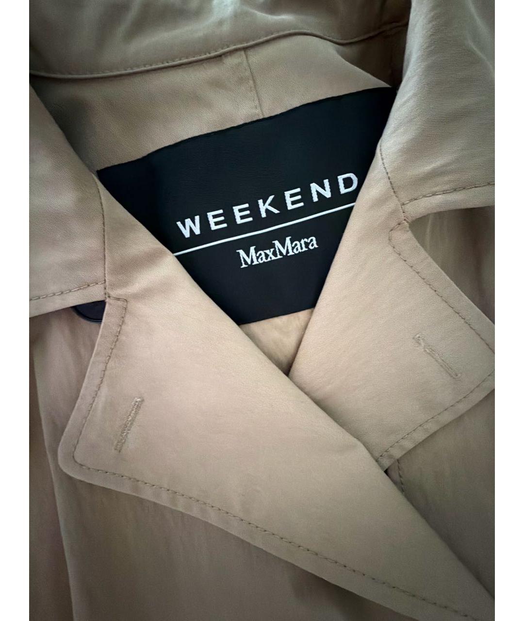 WEEKEND MAX MARA Бежевый хлопковый тренч/плащ, фото 3