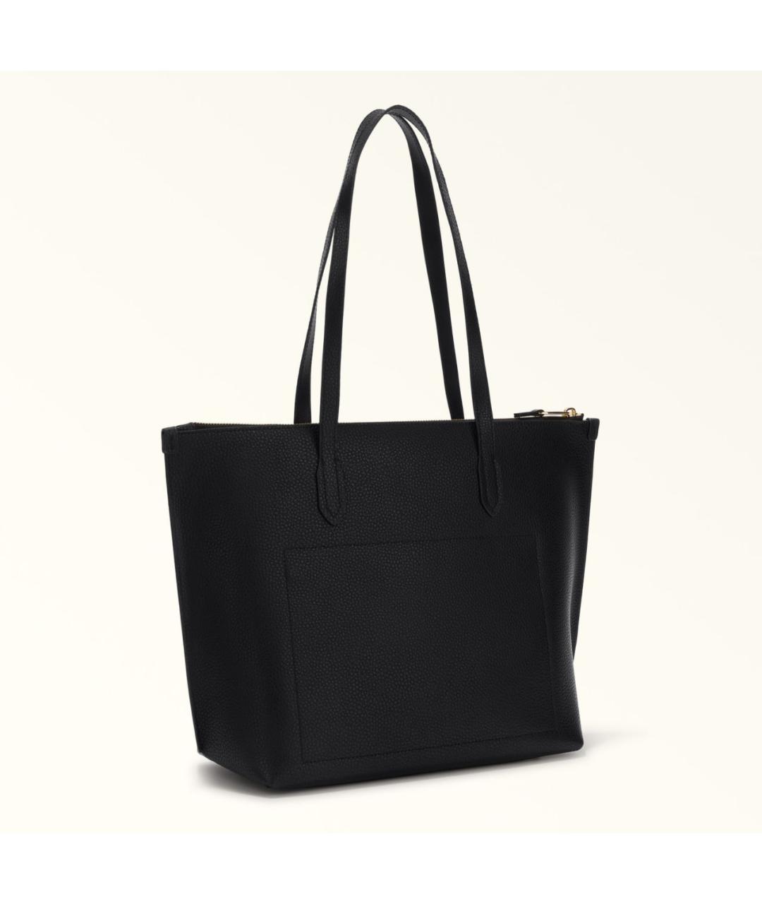 FURLA Черная кожаная сумка тоут, фото 5