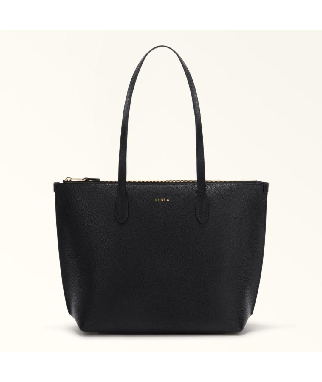 FURLA Черная кожаная сумка тоут, фото 6