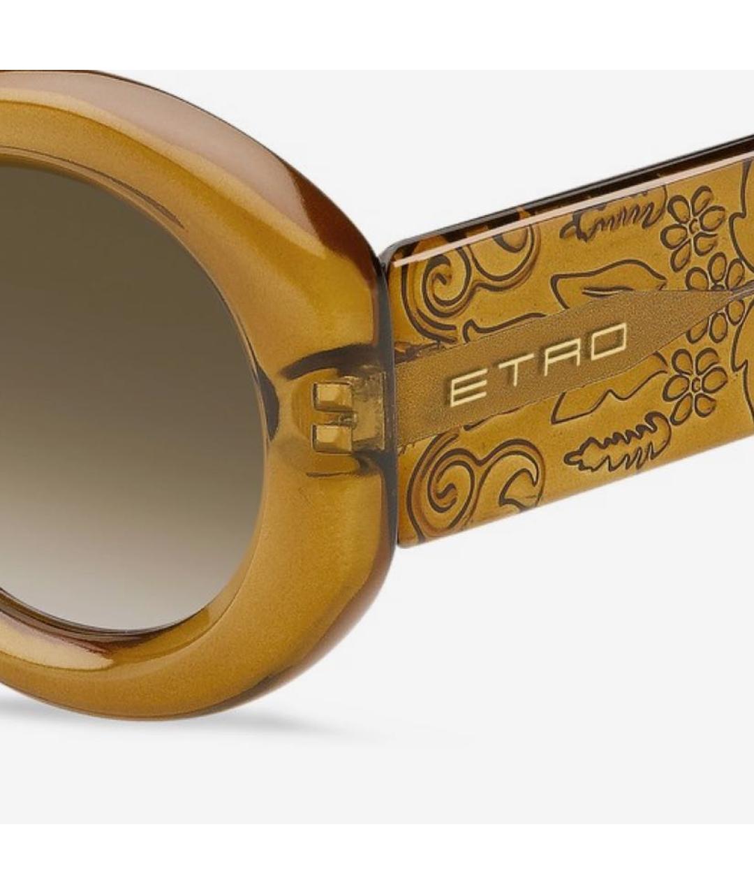ETRO Золотые пластиковые солнцезащитные очки, фото 5