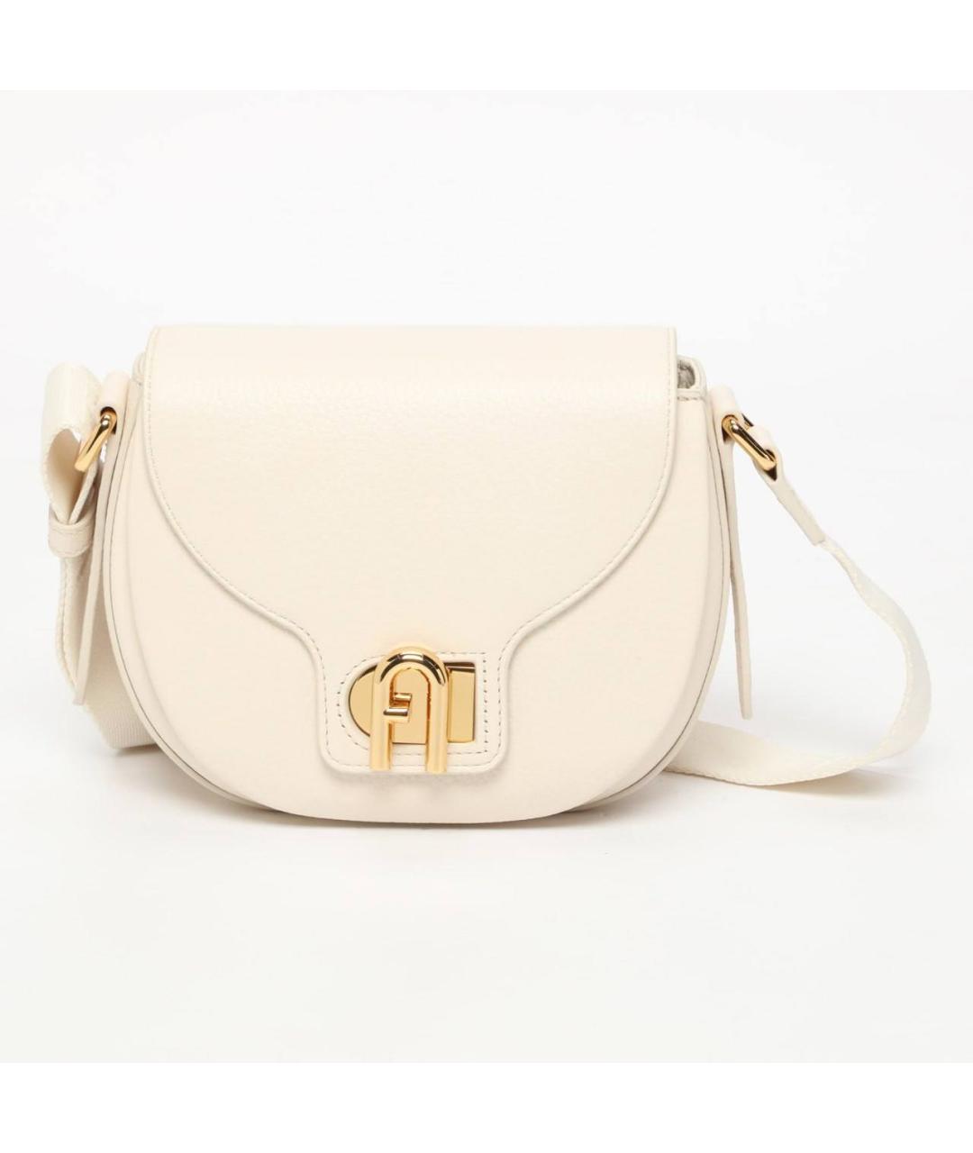 FURLA Бежевая кожаная сумка через плечо, фото 5