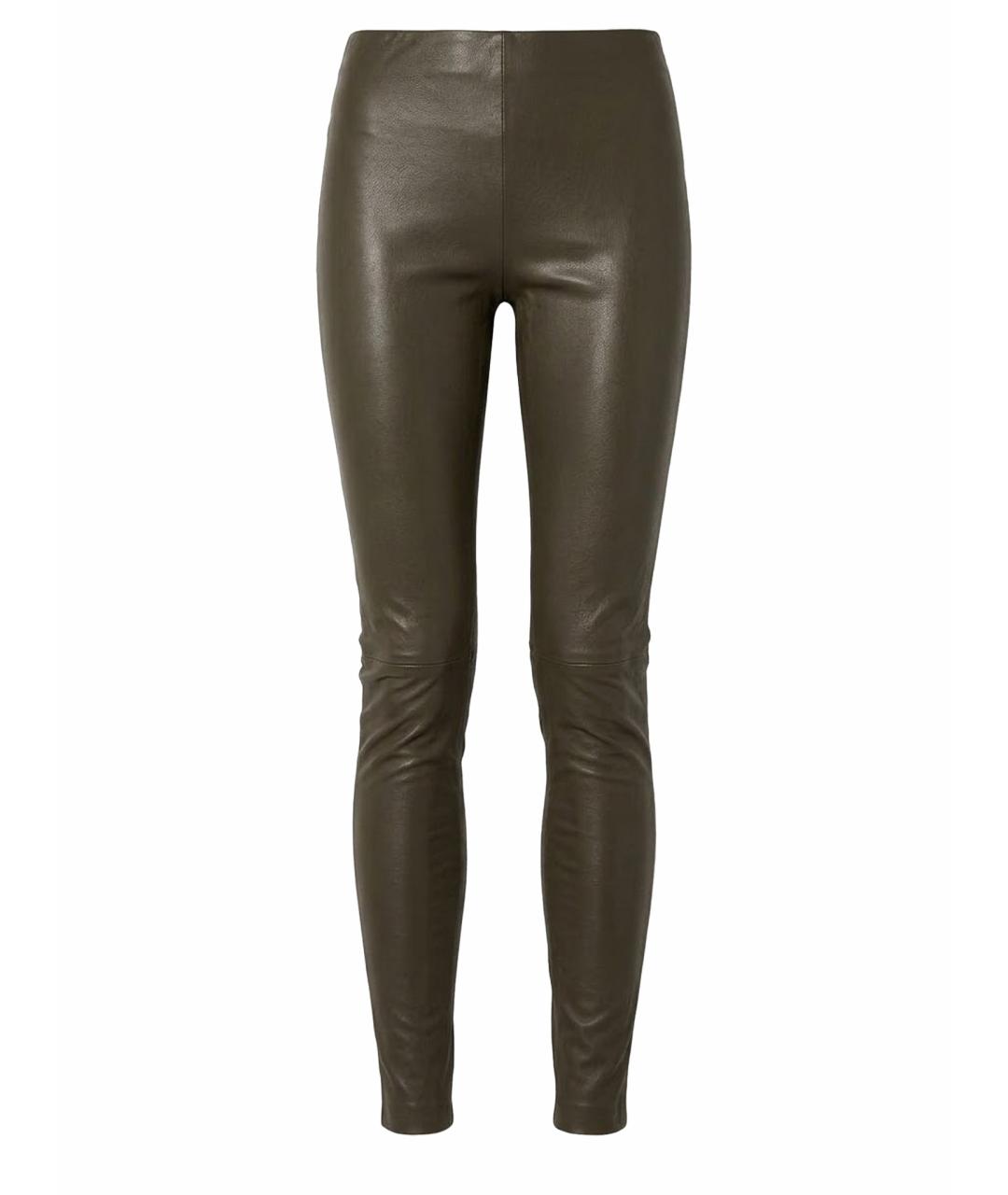 MAX&CO Хаки кожаные леггинсы и велосипедки, фото 1