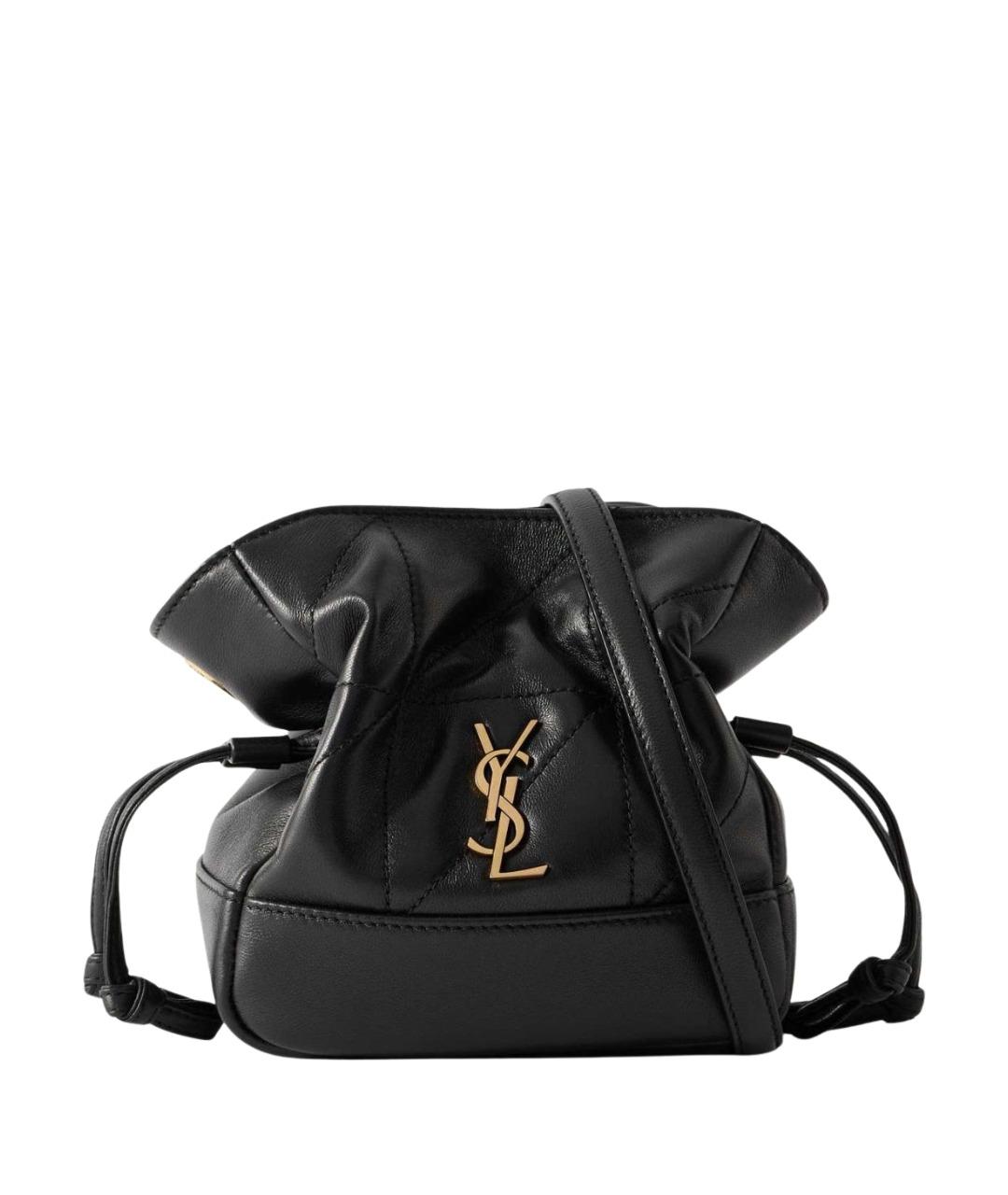 SAINT LAURENT Черная кожаная сумка через плечо, фото 1