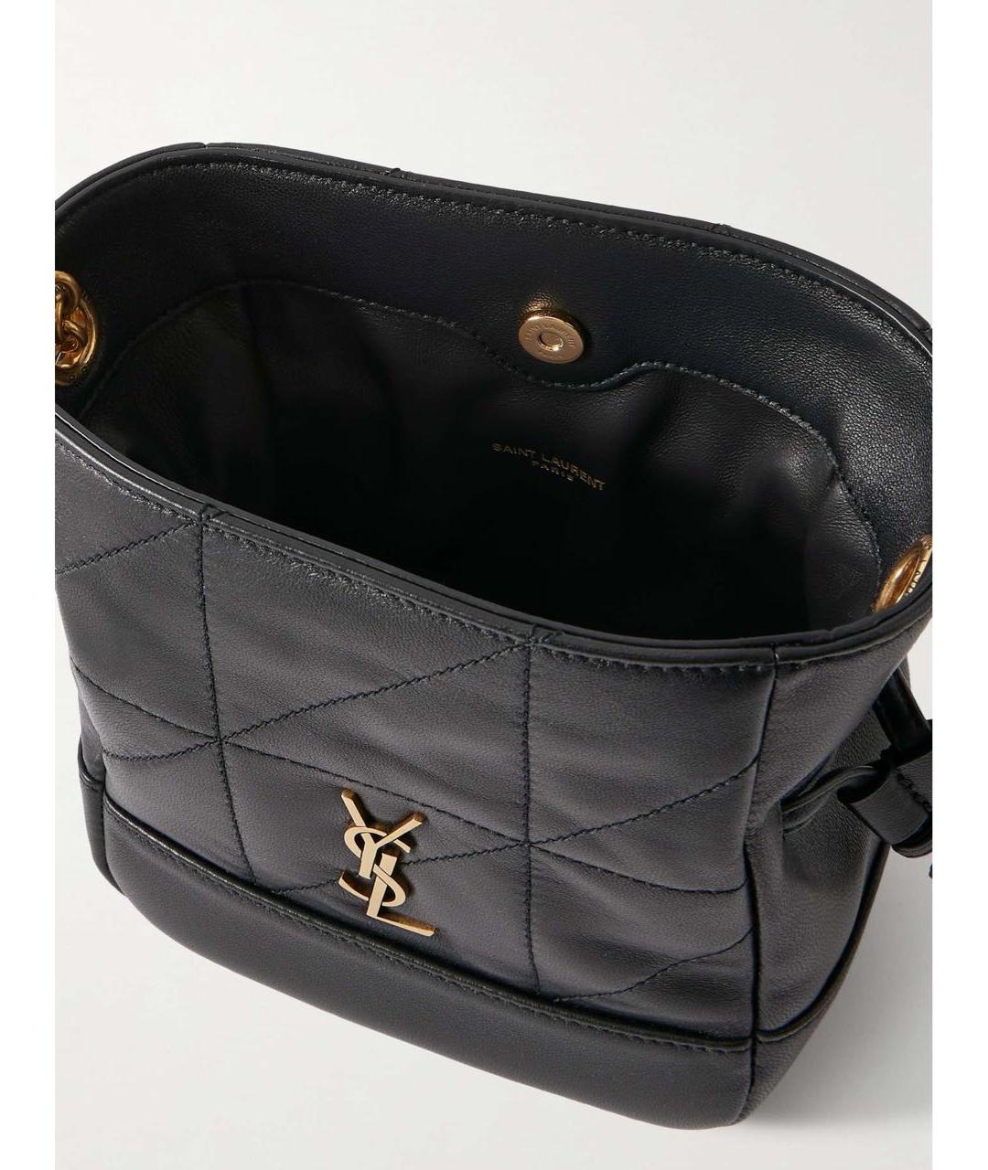 SAINT LAURENT Черная кожаная сумка через плечо, фото 5