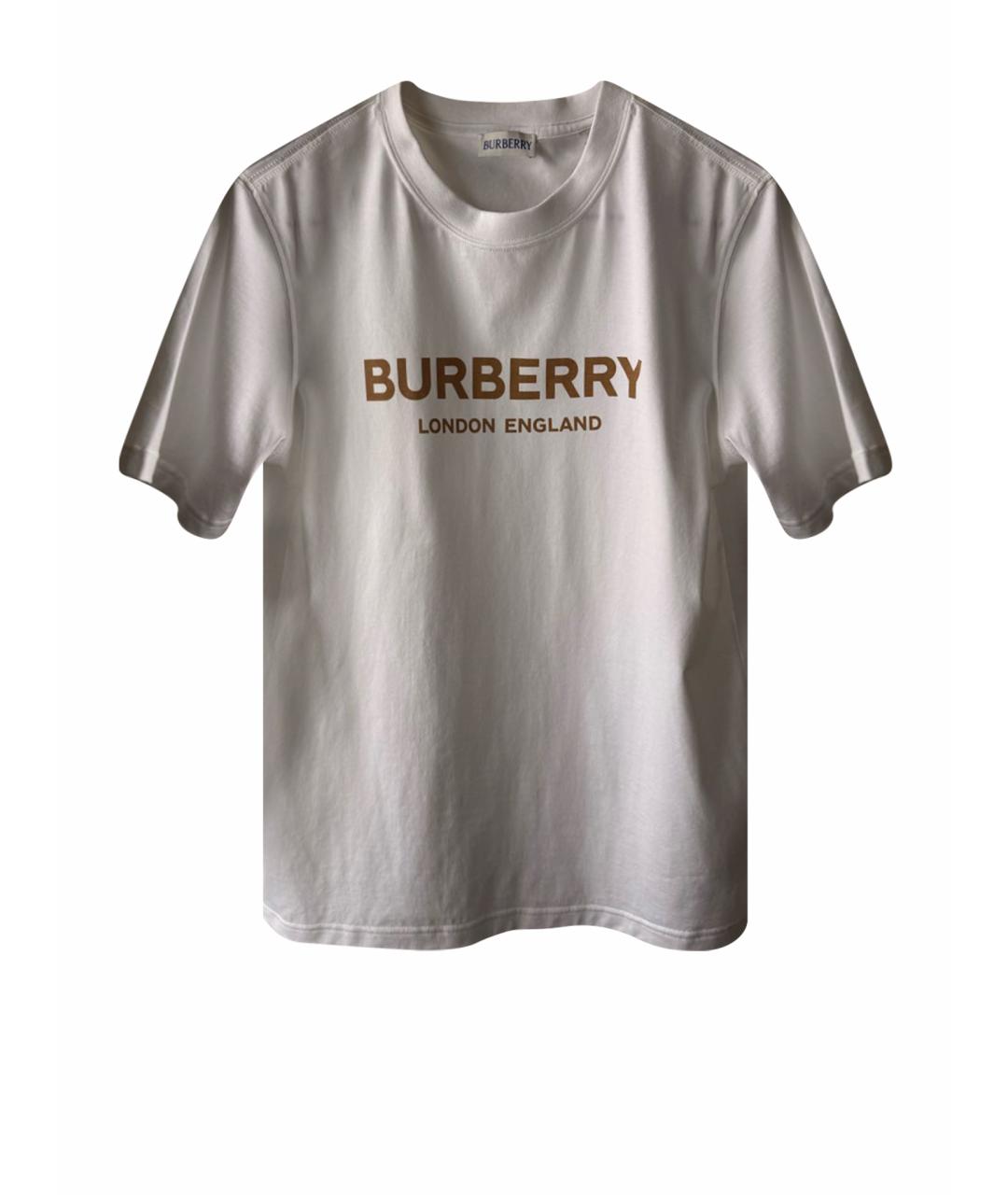 BURBERRY Белая хлопковая футболка, фото 1