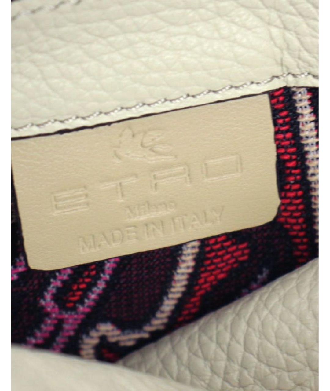 ETRO Белая кожаная сумка тоут, фото 4