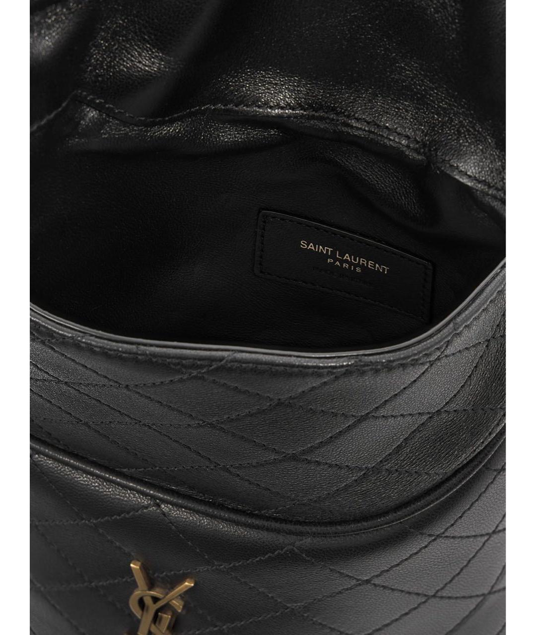 SAINT LAURENT Черная кожаная сумка с короткими ручками, фото 5