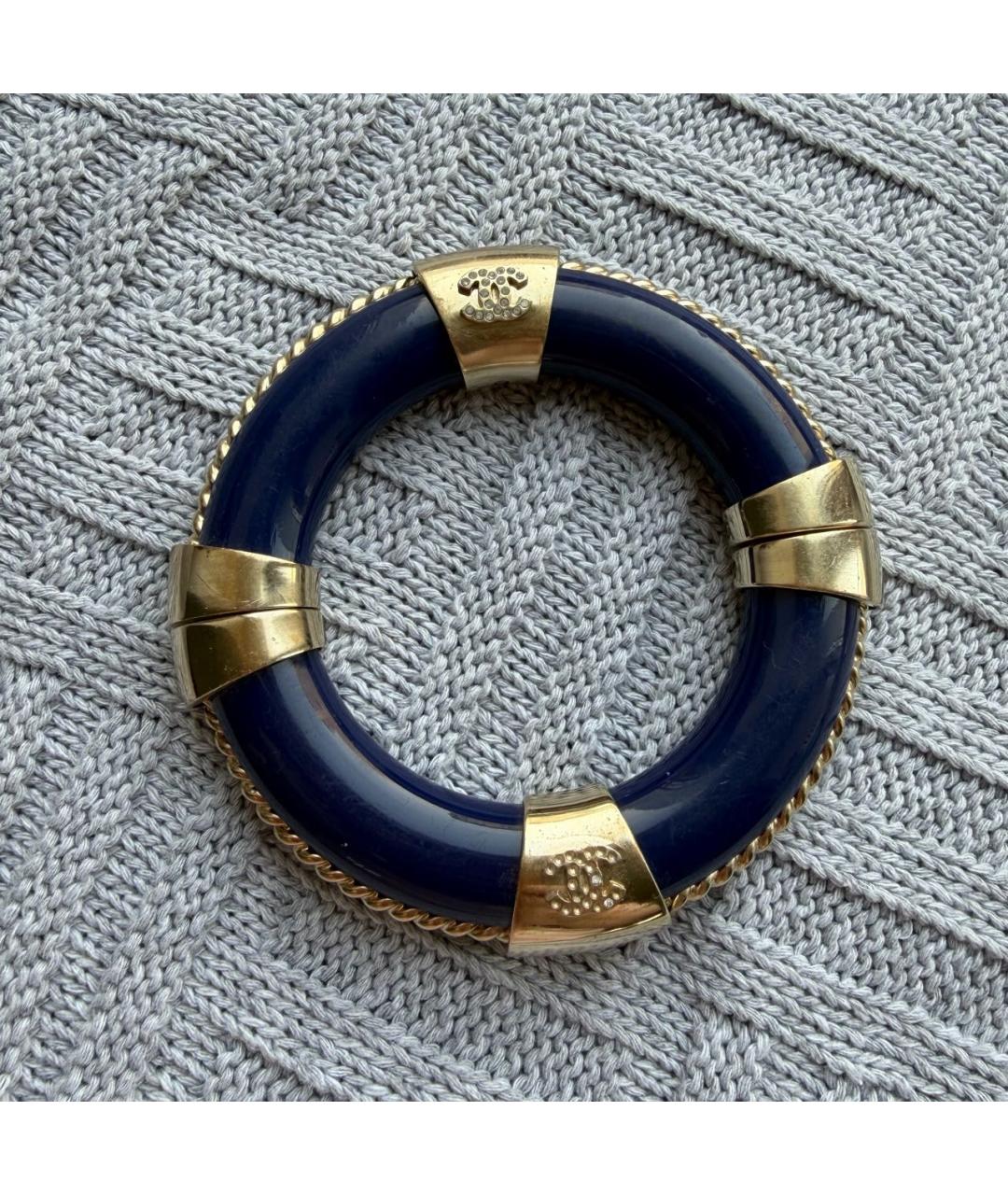 CHANEL Темно-синий пластиковый браслет, фото 2