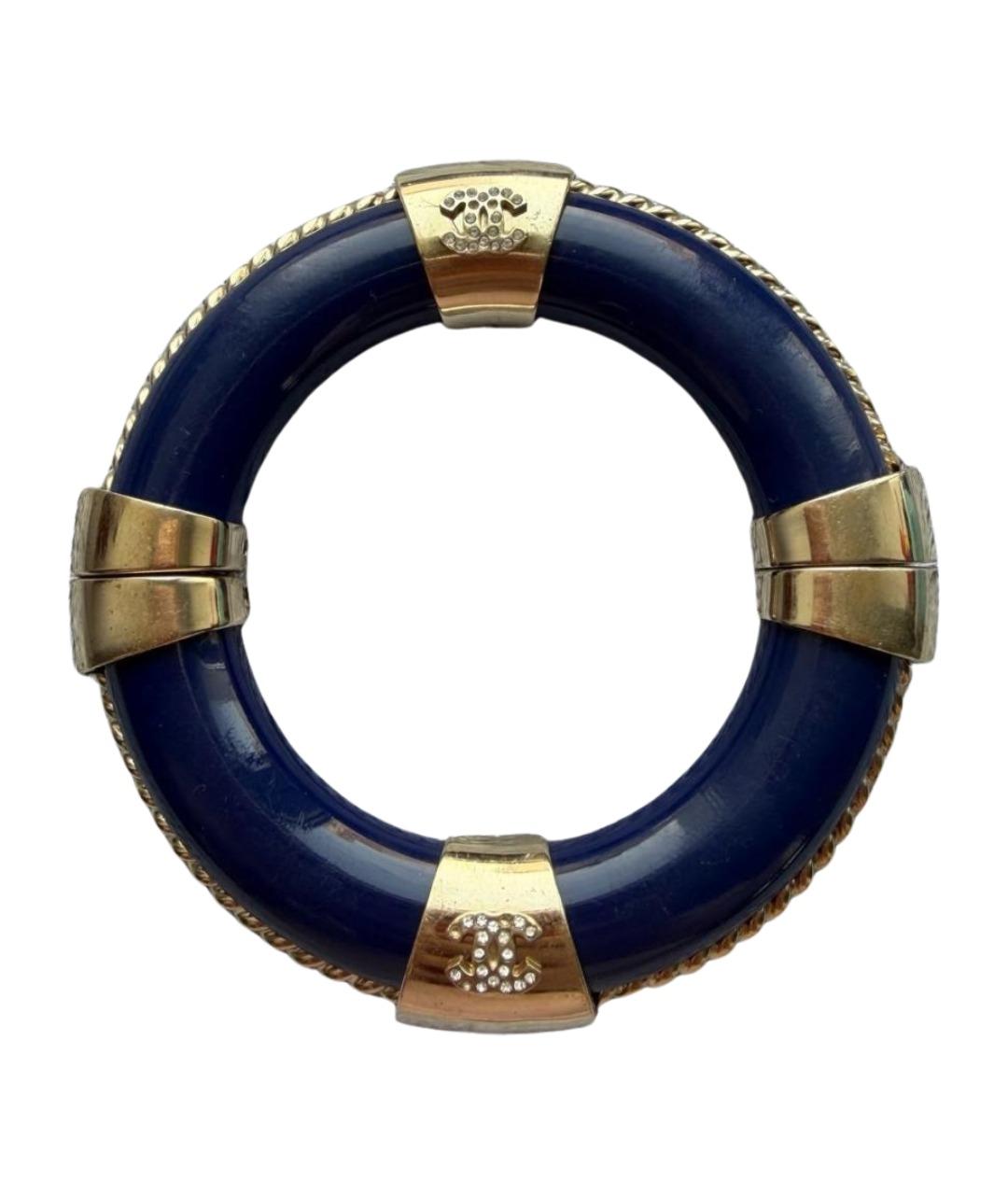 CHANEL Темно-синий пластиковый браслет, фото 1