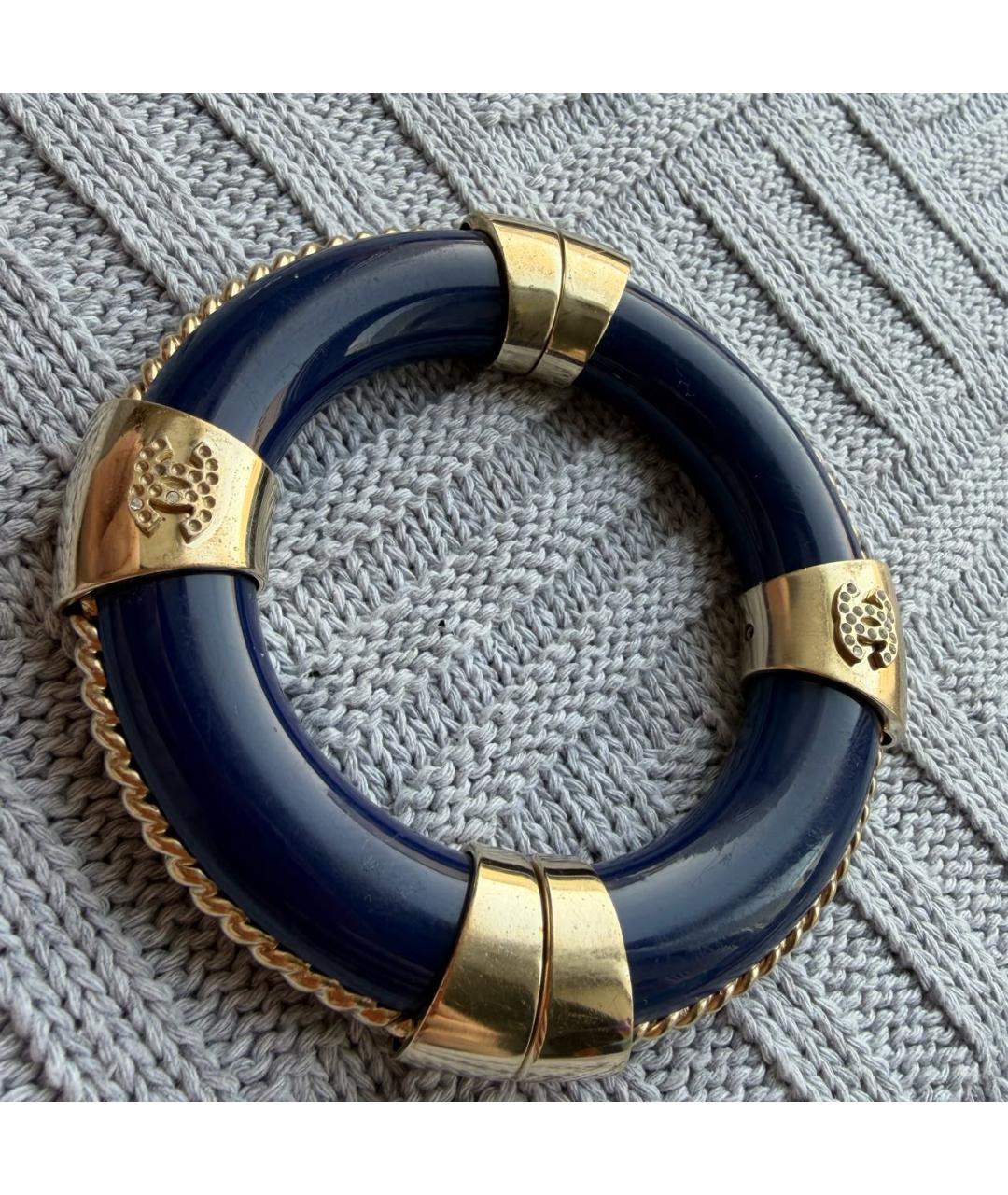 CHANEL Темно-синий пластиковый браслет, фото 4