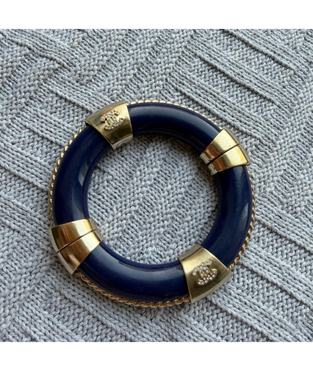 CHANEL Темно-синий пластиковый браслет, фото 3