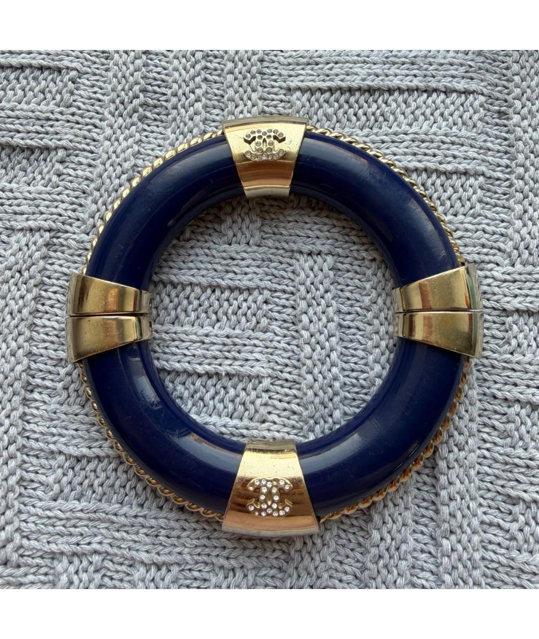 CHANEL Темно-синий пластиковый браслет, фото 9