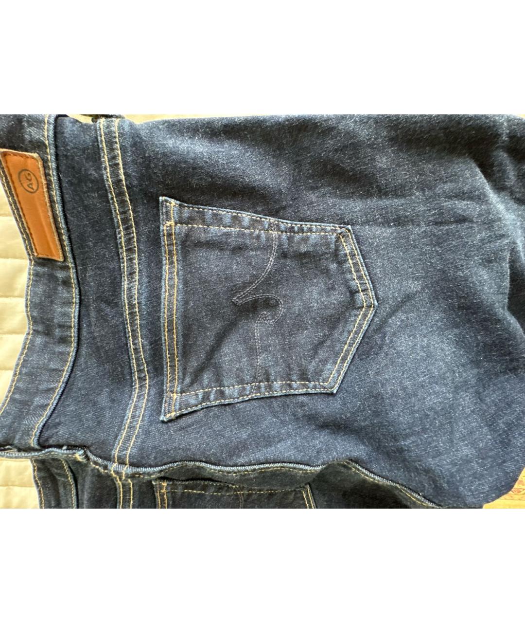 AG JEANS Темно-синие хлопко-эластановые джинсы слим, фото 5