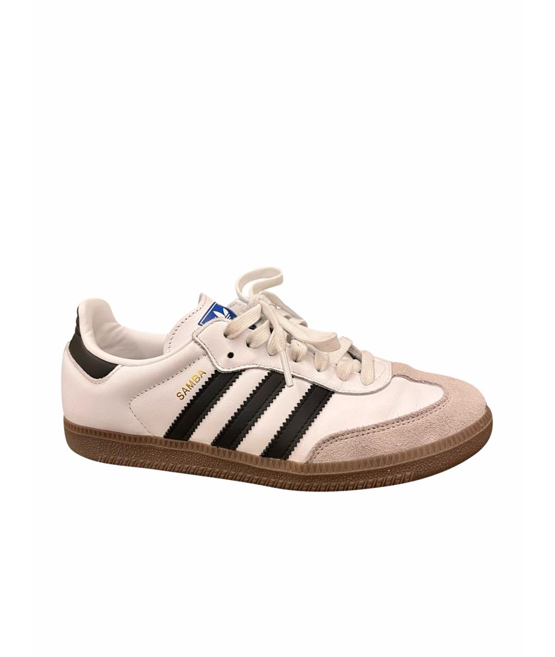 ADIDAS Белые кожаные кеды, фото 1