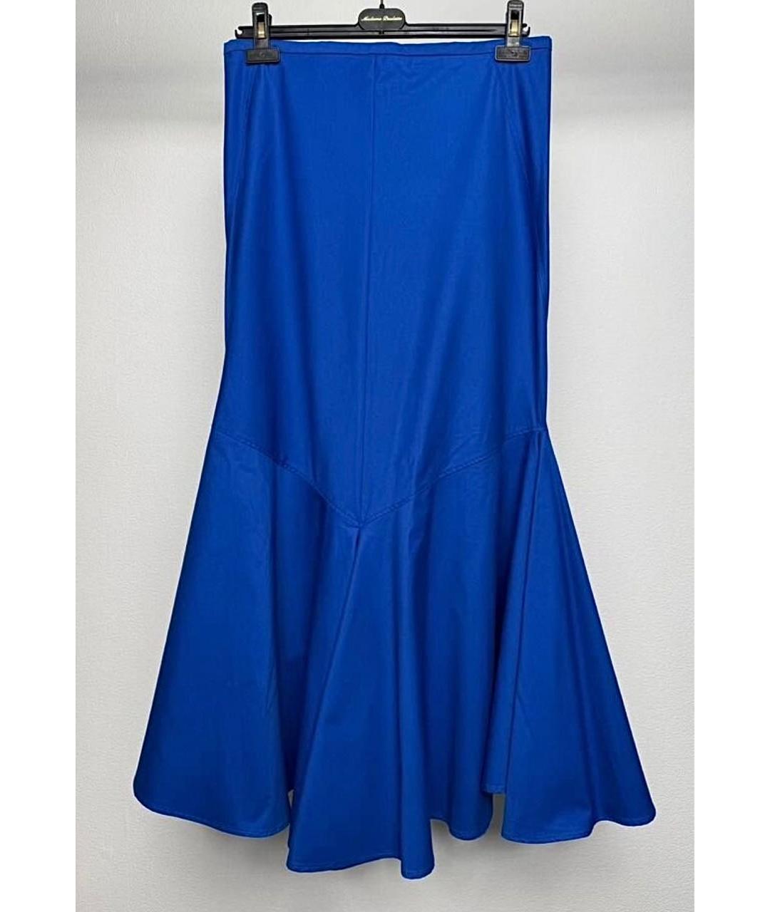 SPORTMAX Синяя хлопковая юбка миди, фото 6