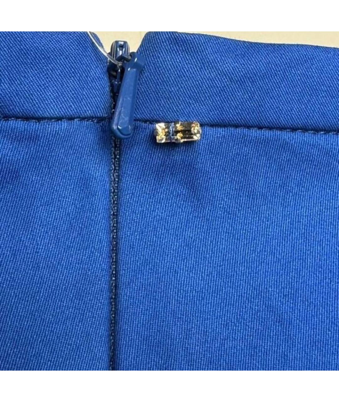 SPORTMAX Синяя хлопковая юбка миди, фото 4