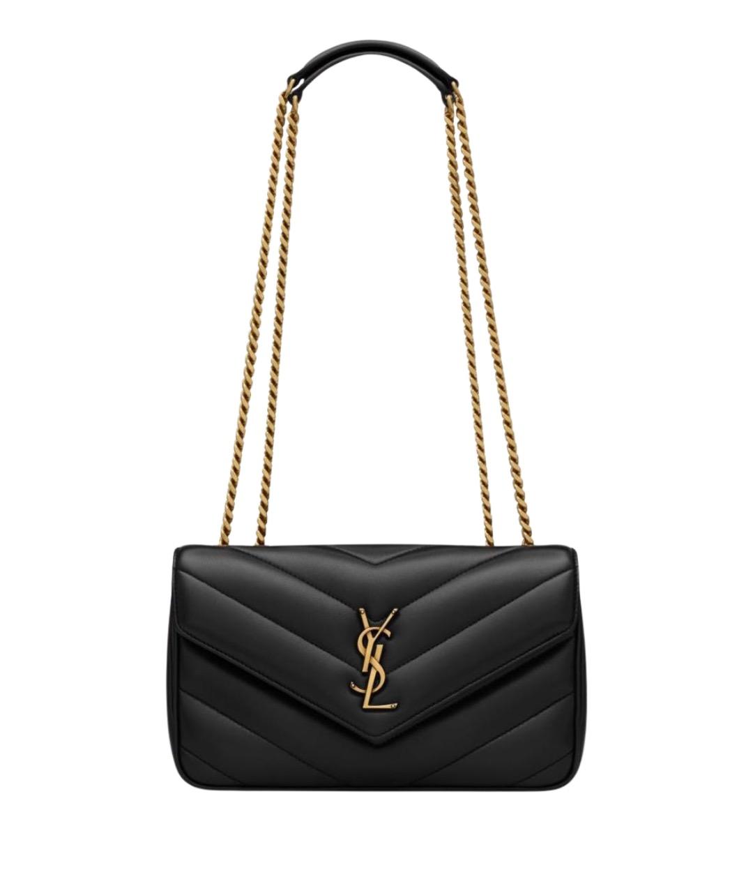 SAINT LAURENT Черная кожаная сумка через плечо, фото 1
