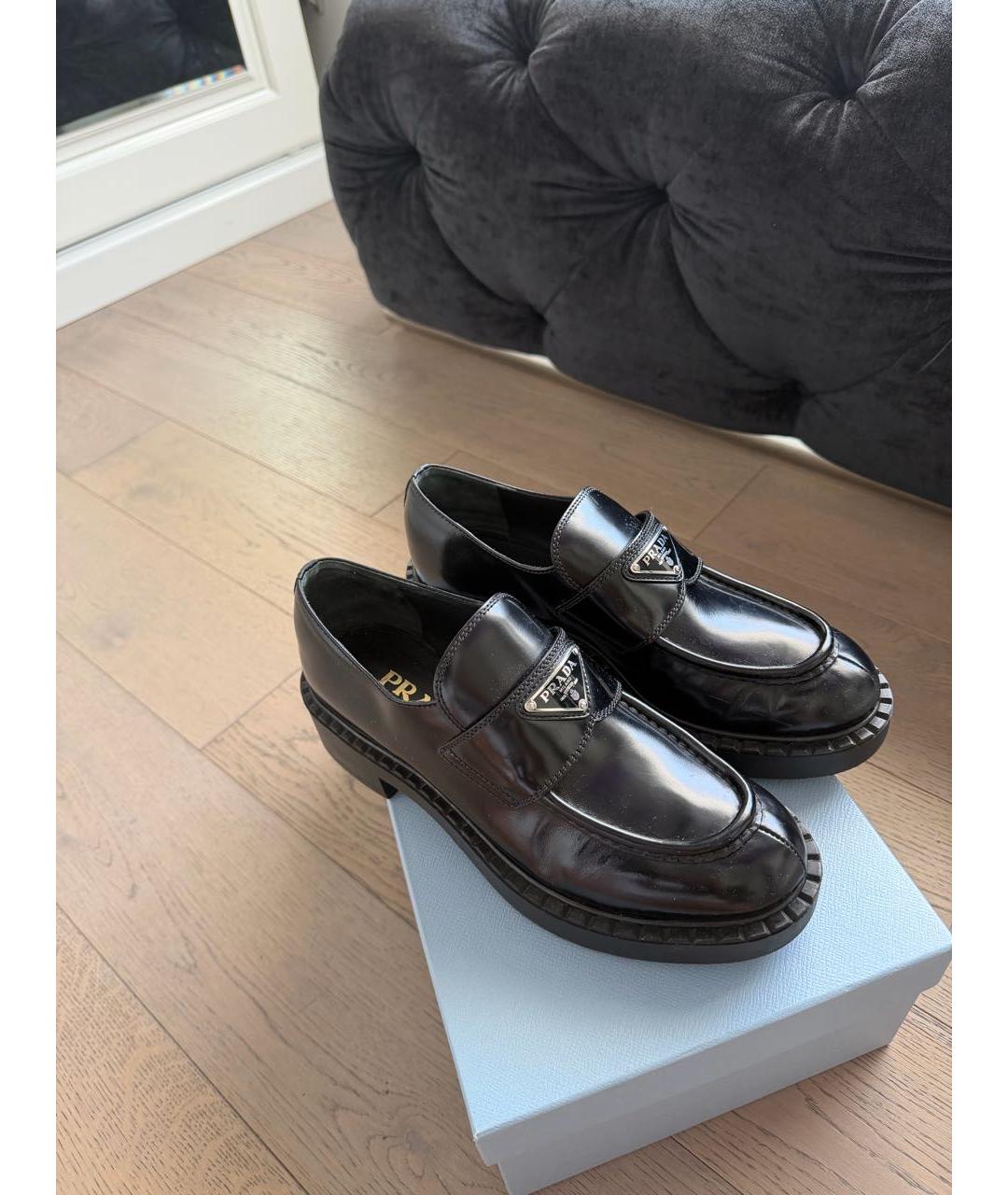 PRADA Черные кожаные лоферы, фото 2