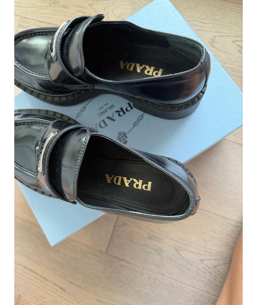 PRADA Черные кожаные лоферы, фото 3