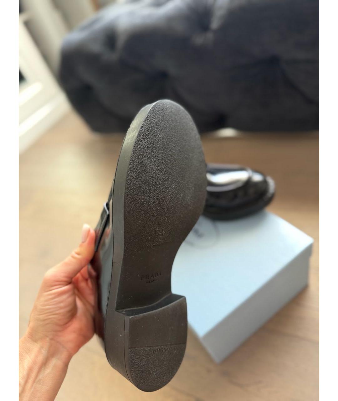 PRADA Черные кожаные лоферы, фото 4