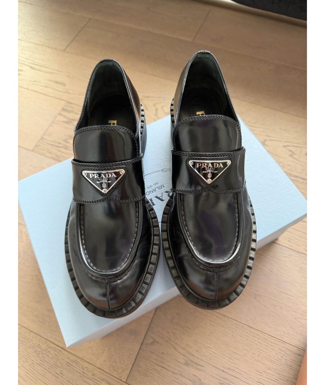PRADA Черные кожаные лоферы, фото 5