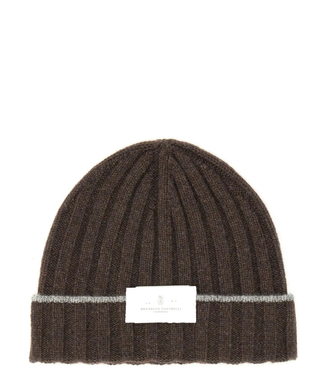 BRUNELLO CUCINELLI Коричневая кашемировая шапка, фото 1