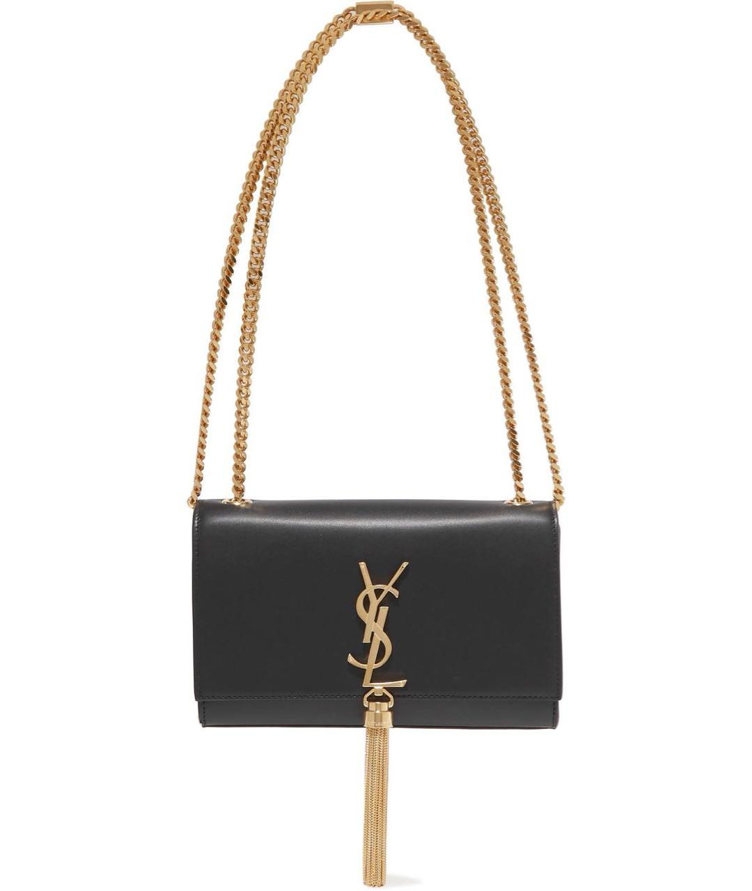 SAINT LAURENT Черная кожаная сумка через плечо, фото 6