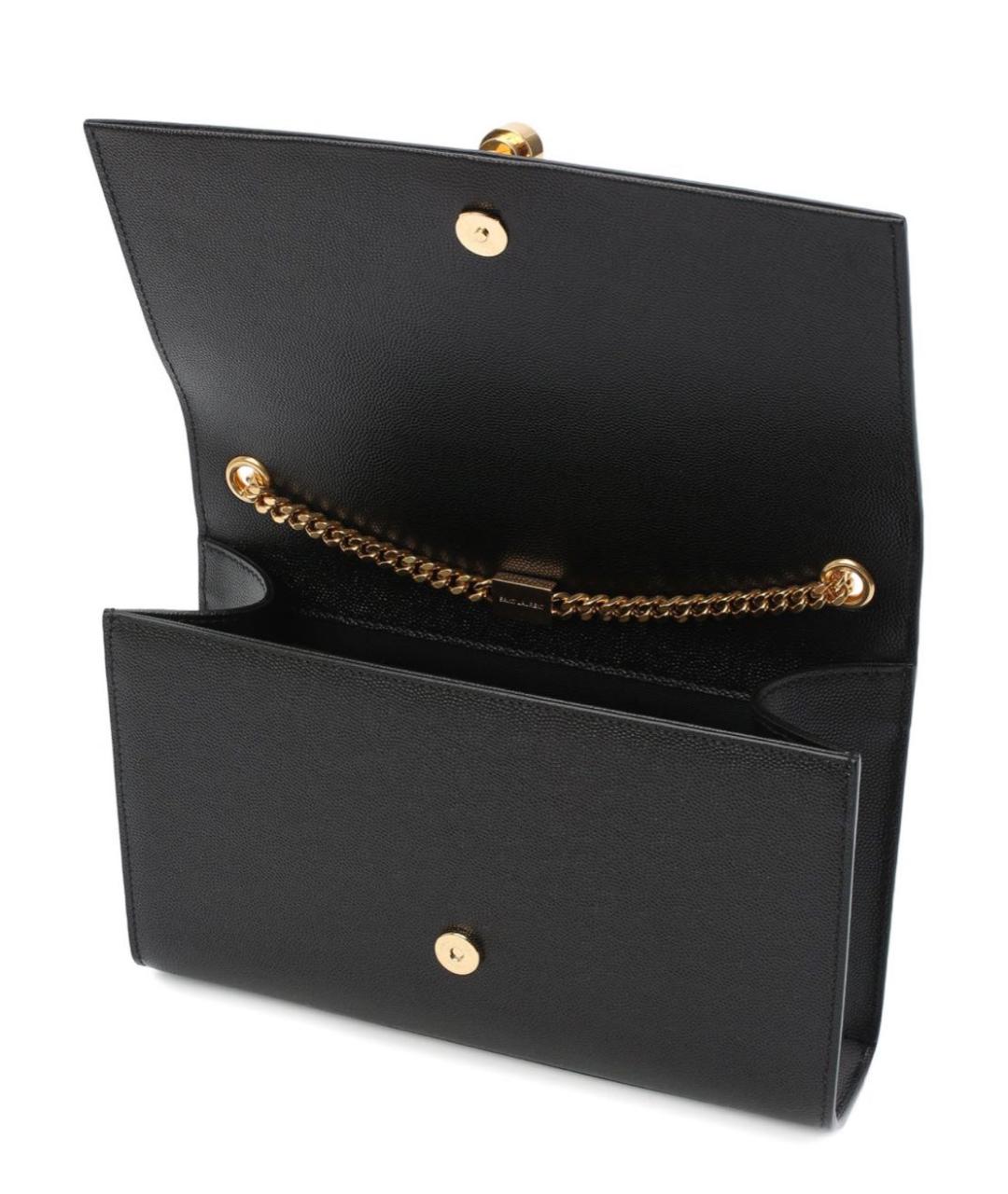 SAINT LAURENT Черная кожаная сумка через плечо, фото 3