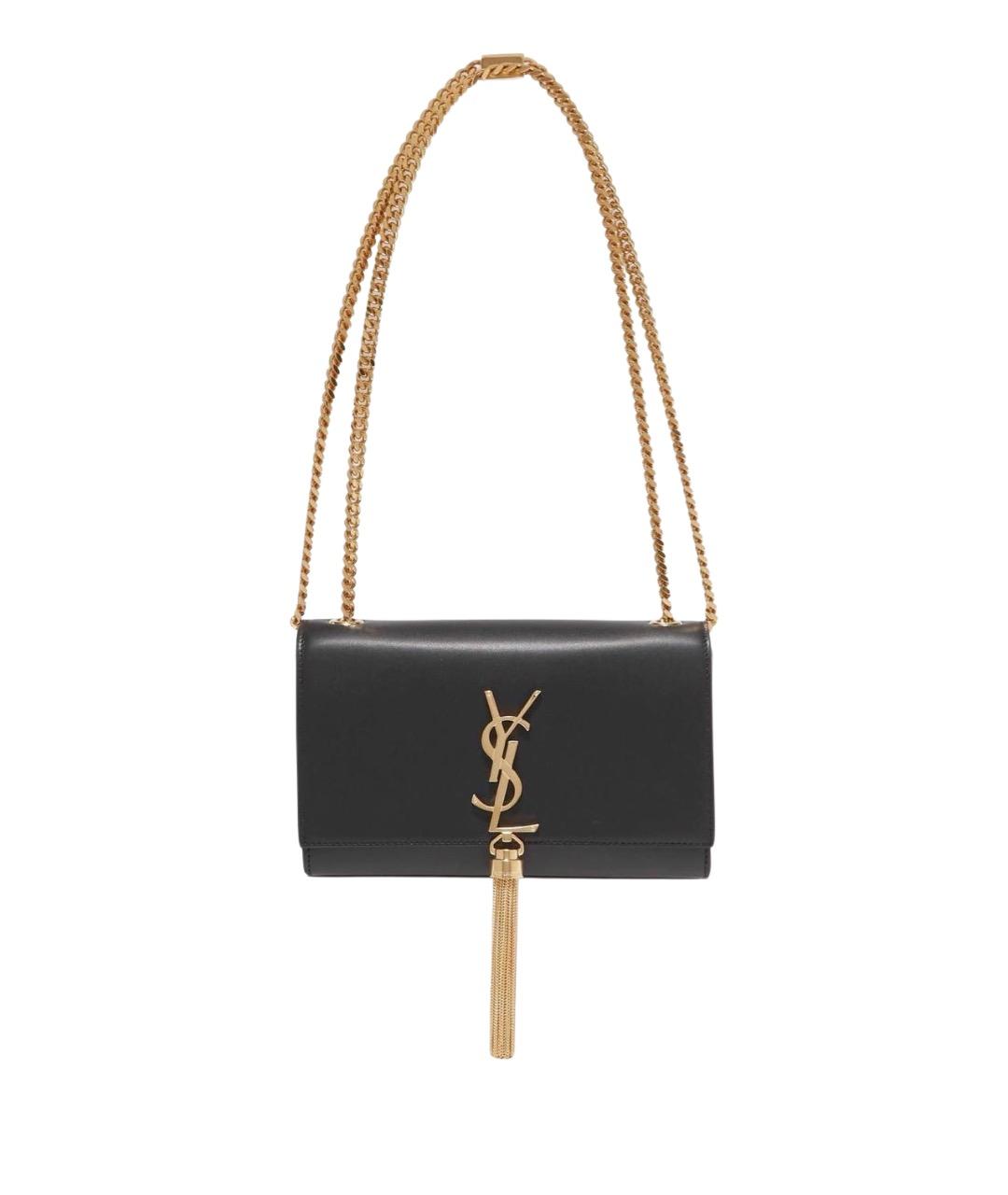 SAINT LAURENT Черная кожаная сумка через плечо, фото 1