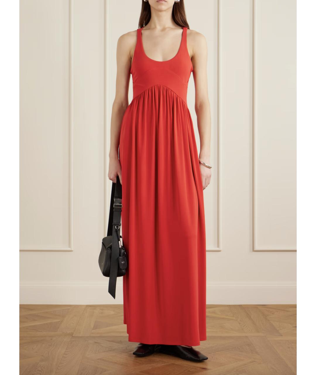 SPORTMAX Красное вискозное повседневное платье, фото 3