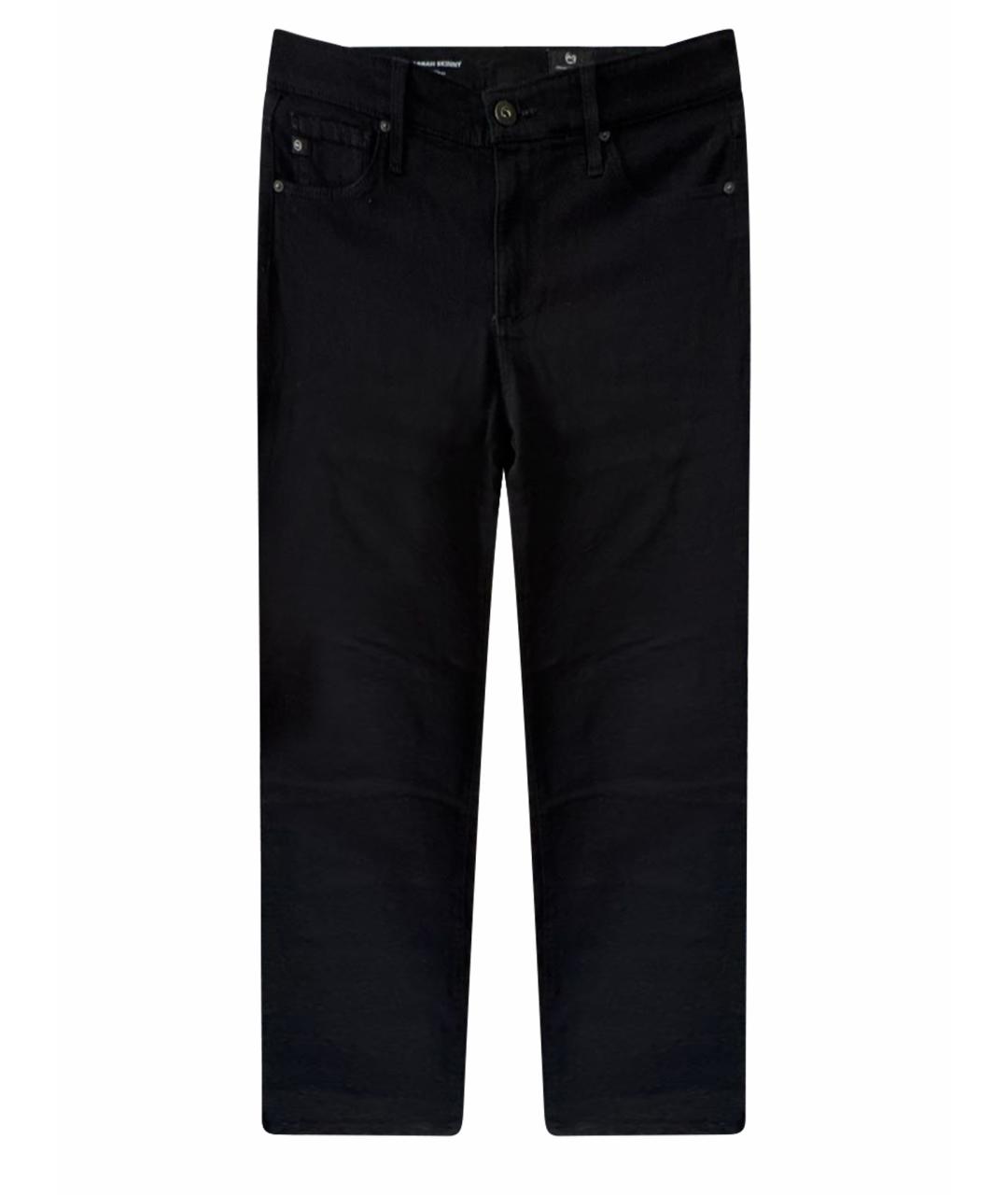 AG JEANS Черные хлопко-эластановые джинсы слим, фото 1