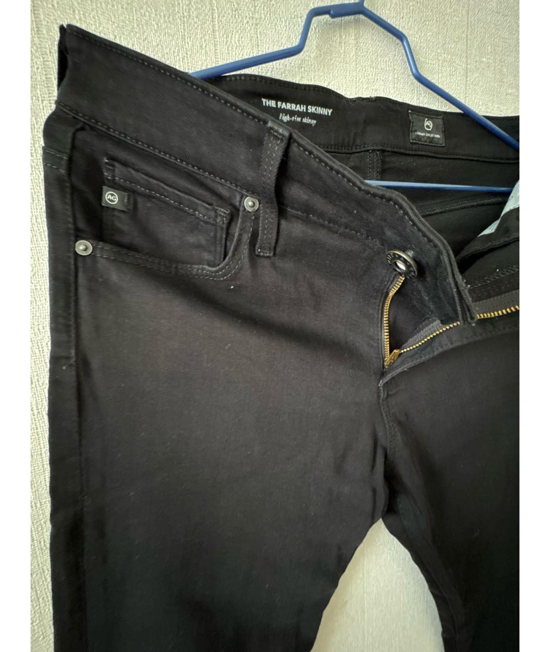 AG JEANS Черные хлопко-эластановые джинсы слим, фото 3
