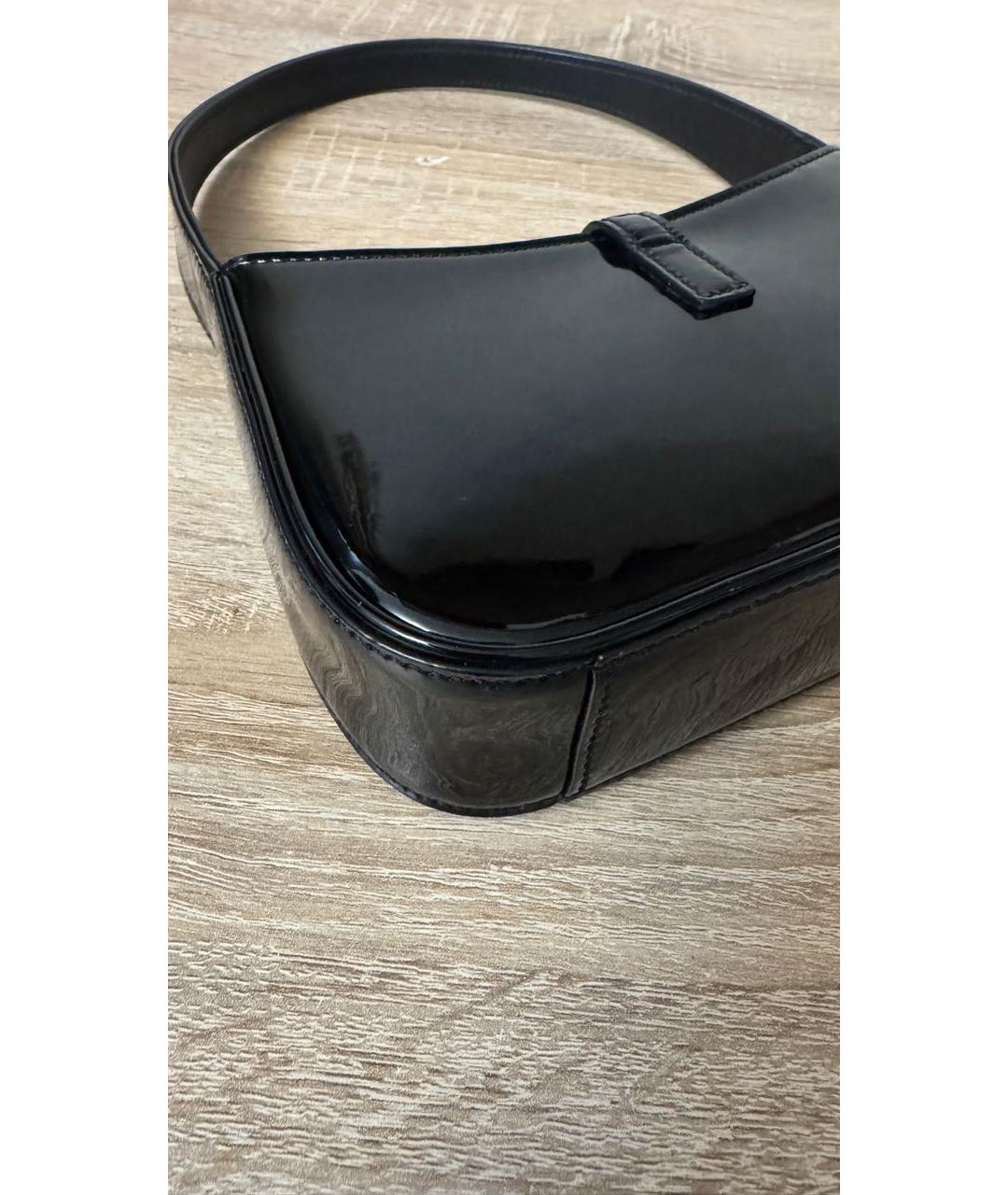 SAINT LAURENT Черная сумка через плечо из лакированной кожи, фото 6