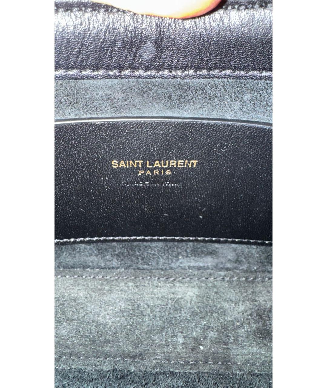 SAINT LAURENT Черная сумка через плечо из лакированной кожи, фото 7