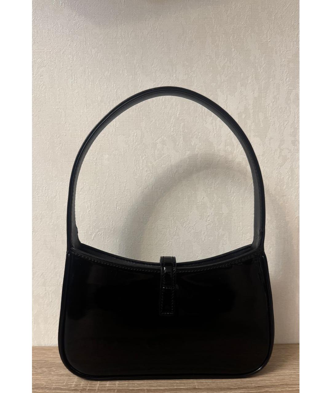 SAINT LAURENT Черная сумка через плечо из лакированной кожи, фото 2