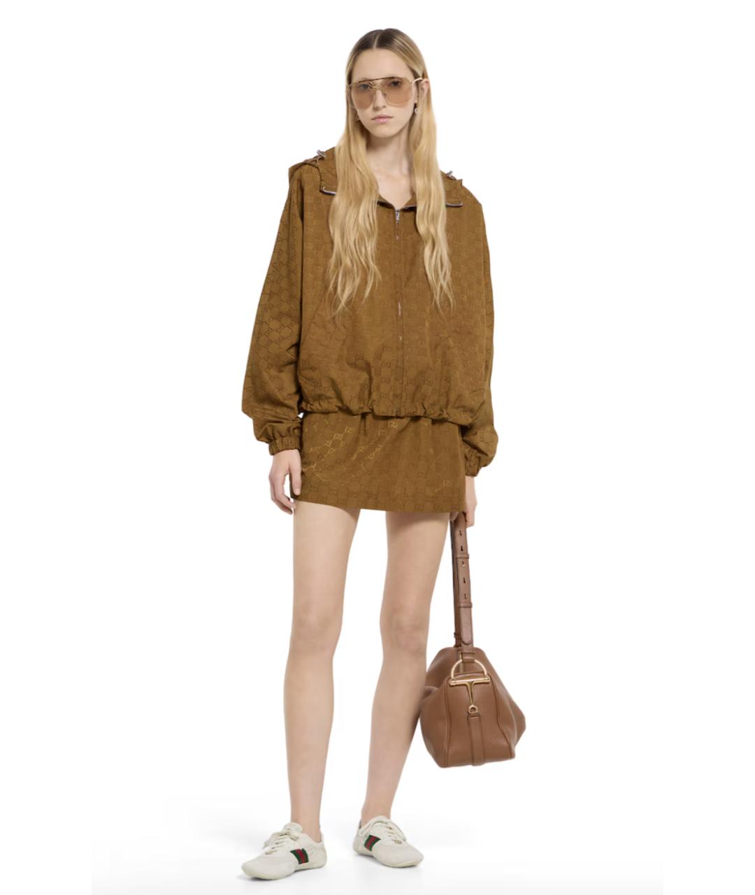 GUCCI Бежевая полиамидовая куртка, фото 3